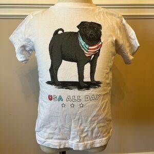 Living Fully Co Mallory Ervin Dog Flag America Shirt 3T